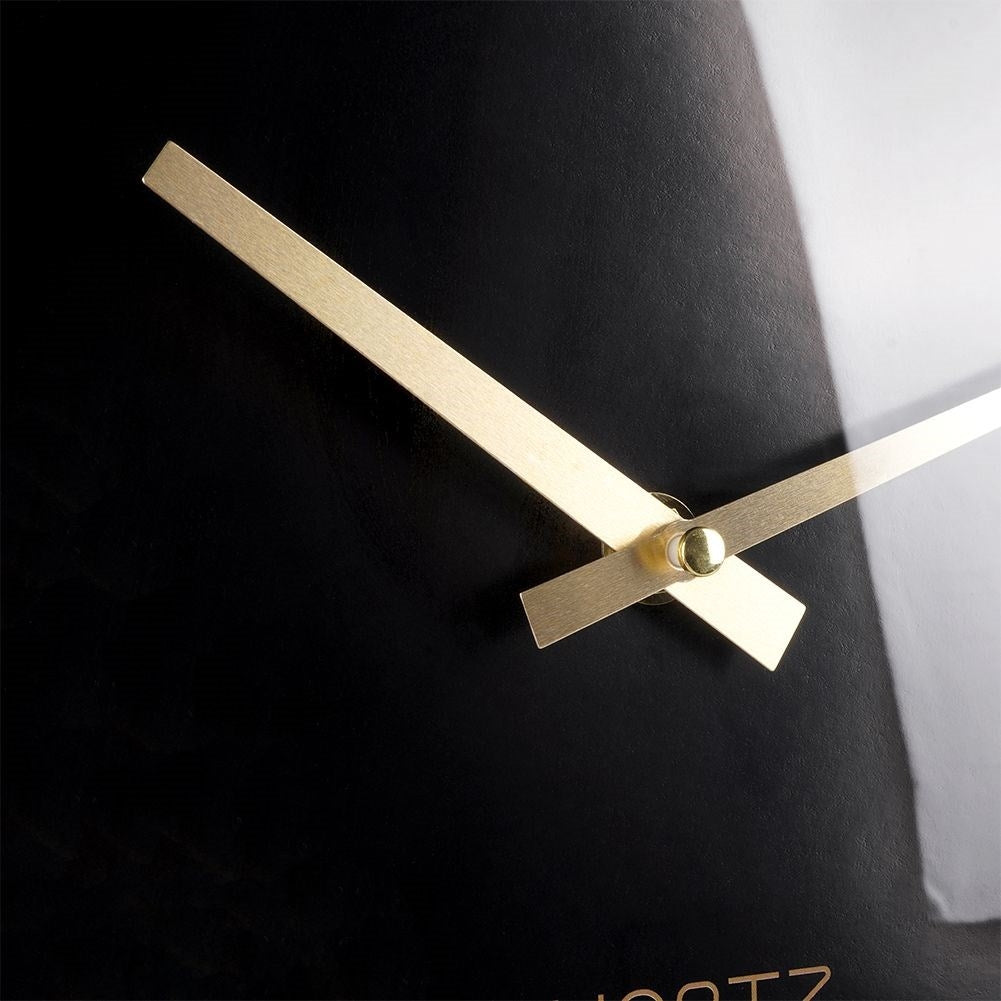 Classic Black Wall Clock 30 cm with Gold Hands
