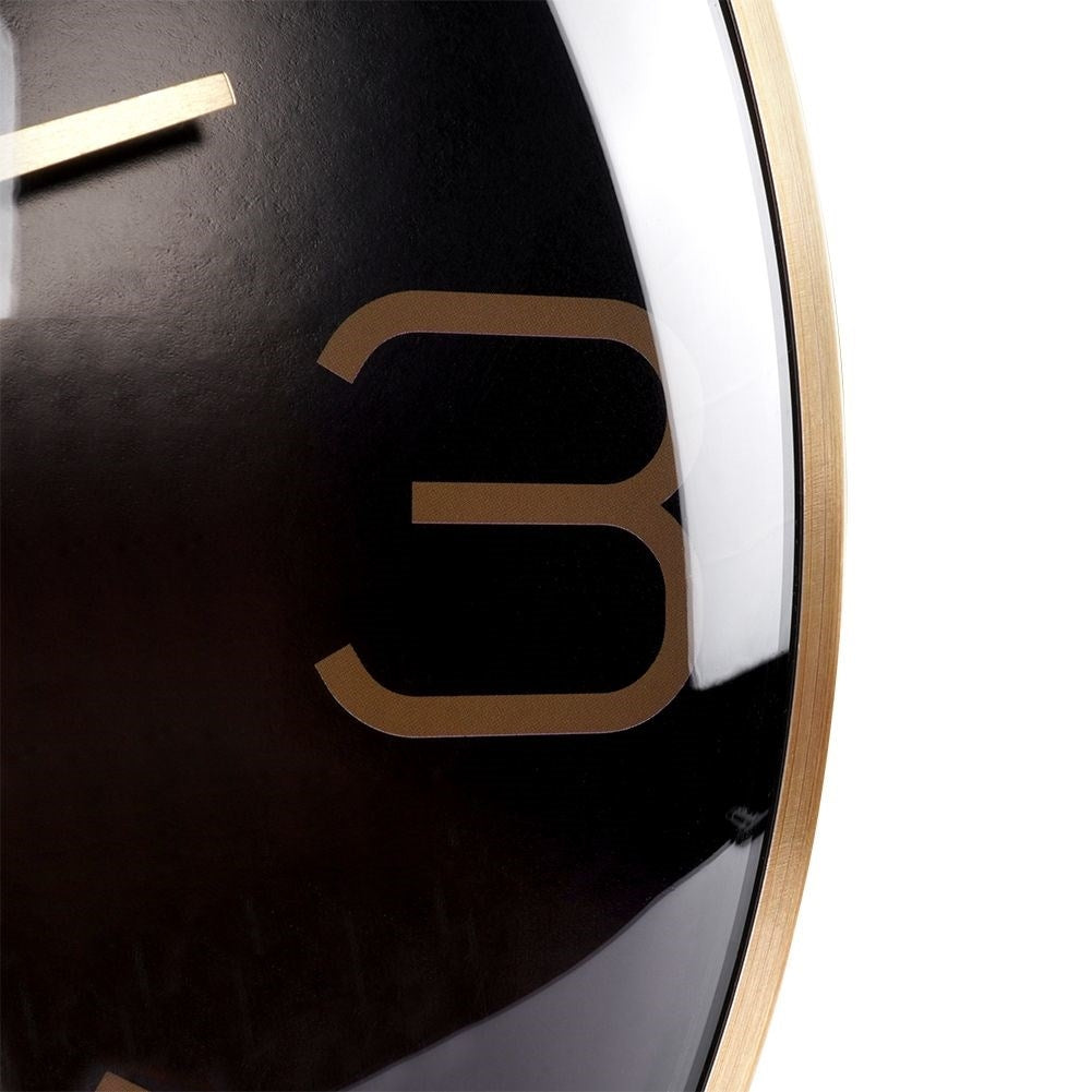Classic Black Wall Clock 30 cm with Gold Hands
