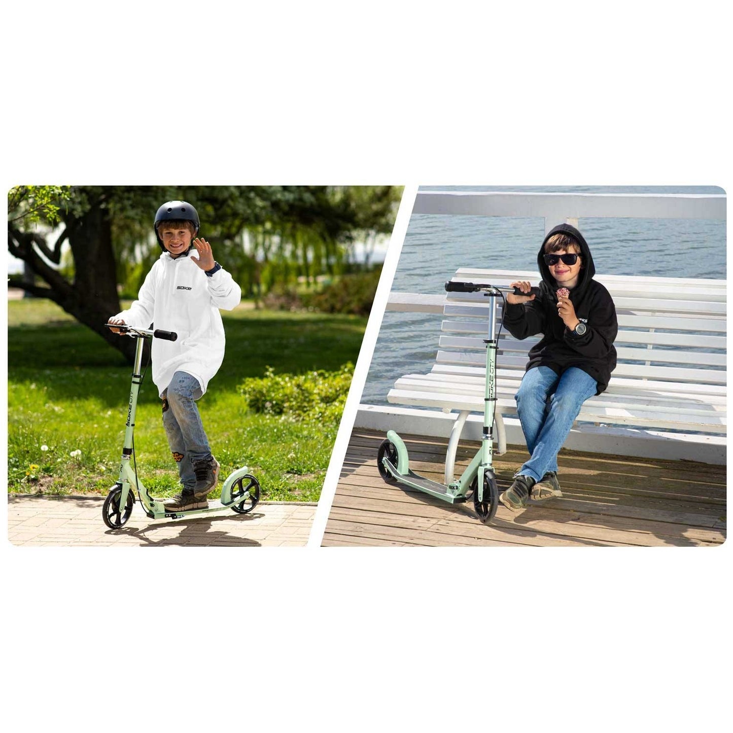 City Scooter with Adjustable Height and Folding Design