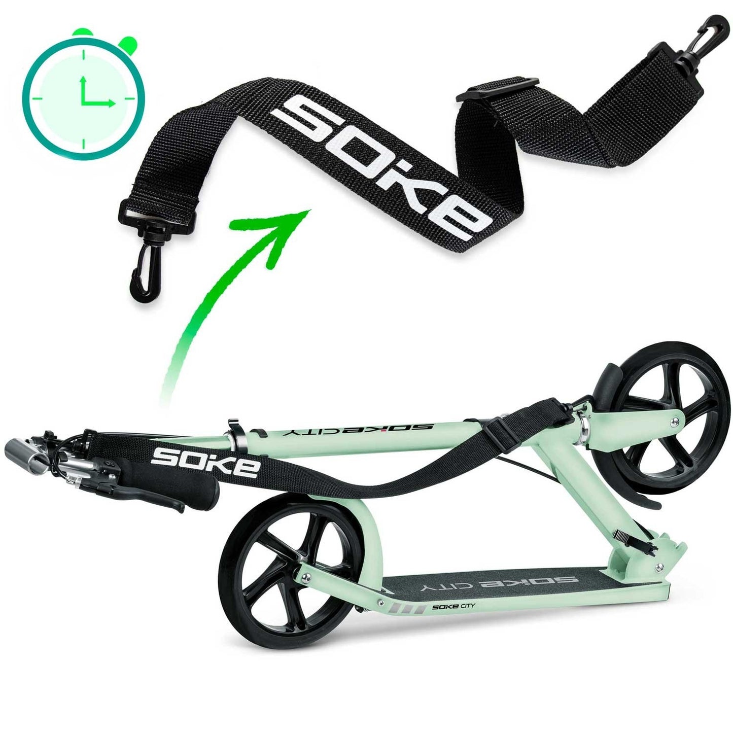 City Scooter with Adjustable Height and Folding Design