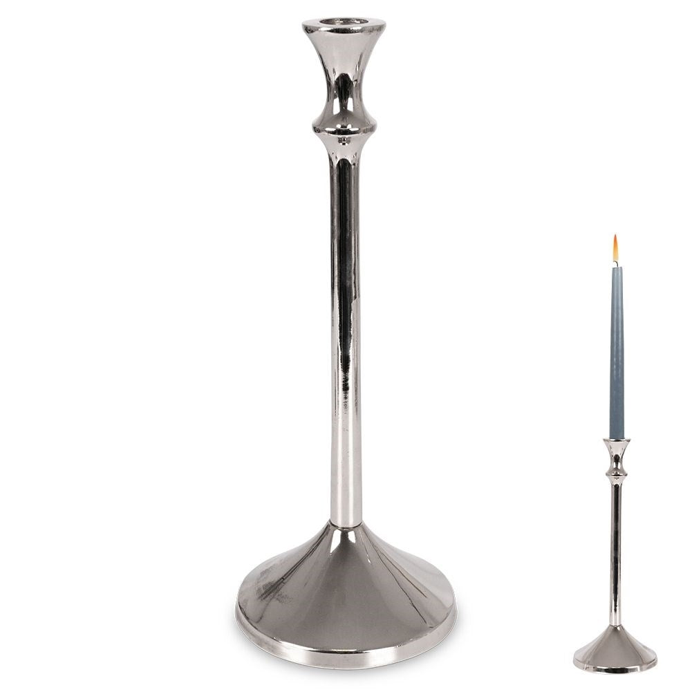 Classic Silver Candlestick for Long Candles