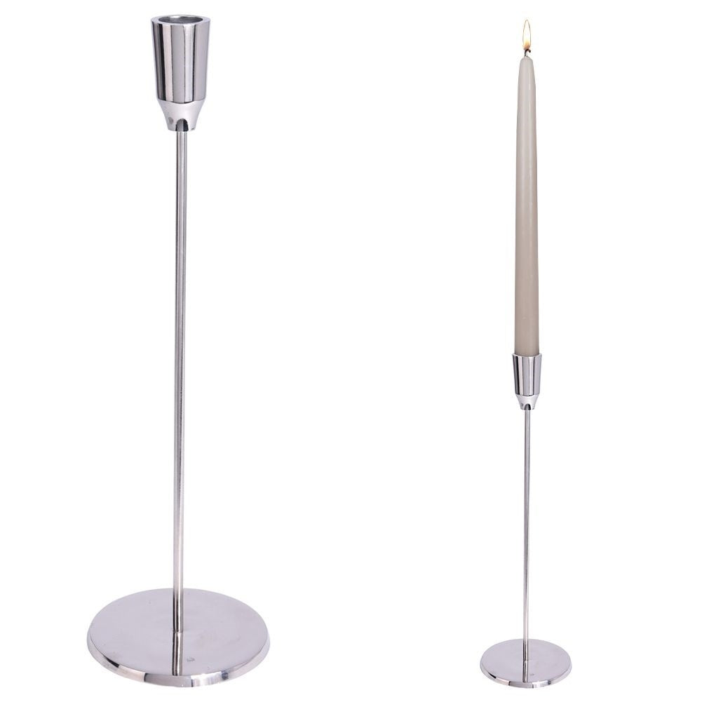 Classic Silver Candlestick for Long Candles