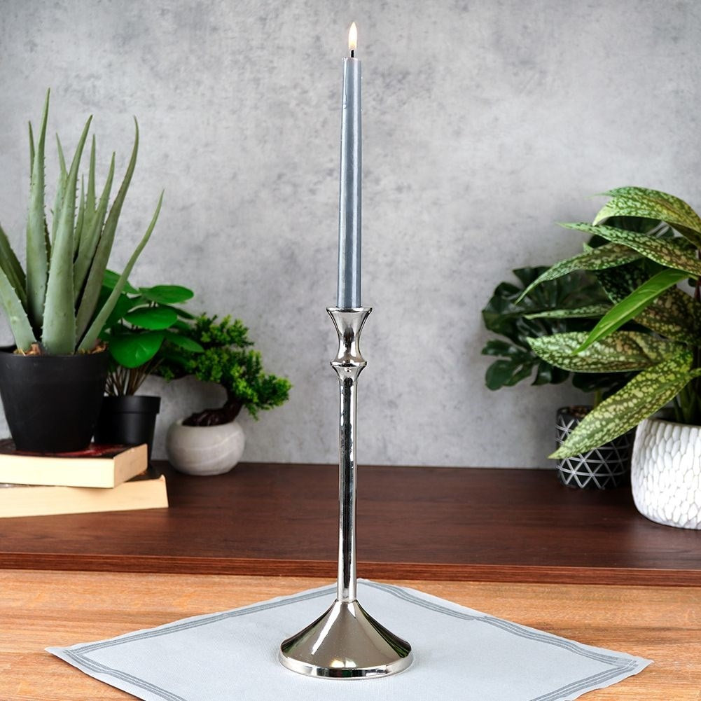 Classic Silver Candlestick for Long Candles