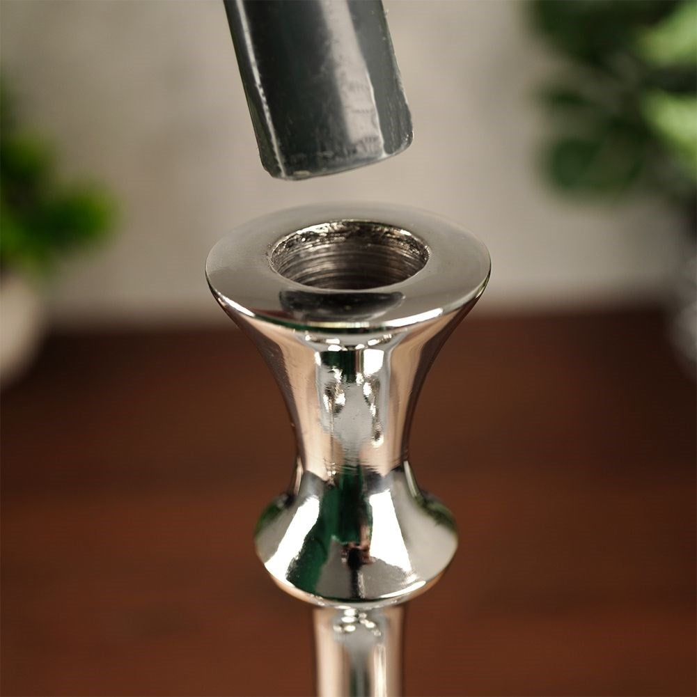 Classic Silver Candlestick for Long Candles