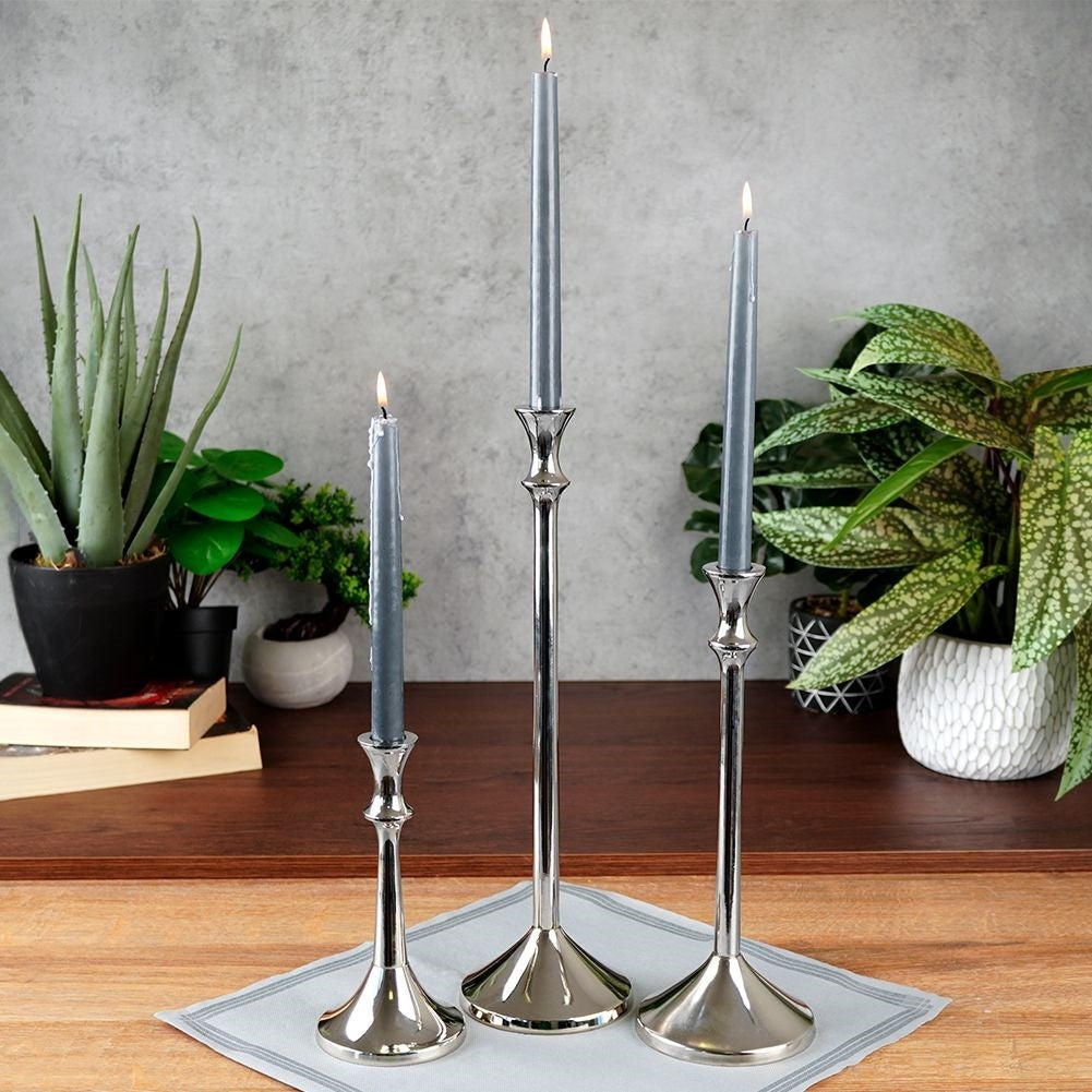 Classic Silver Candlestick for Long Candles