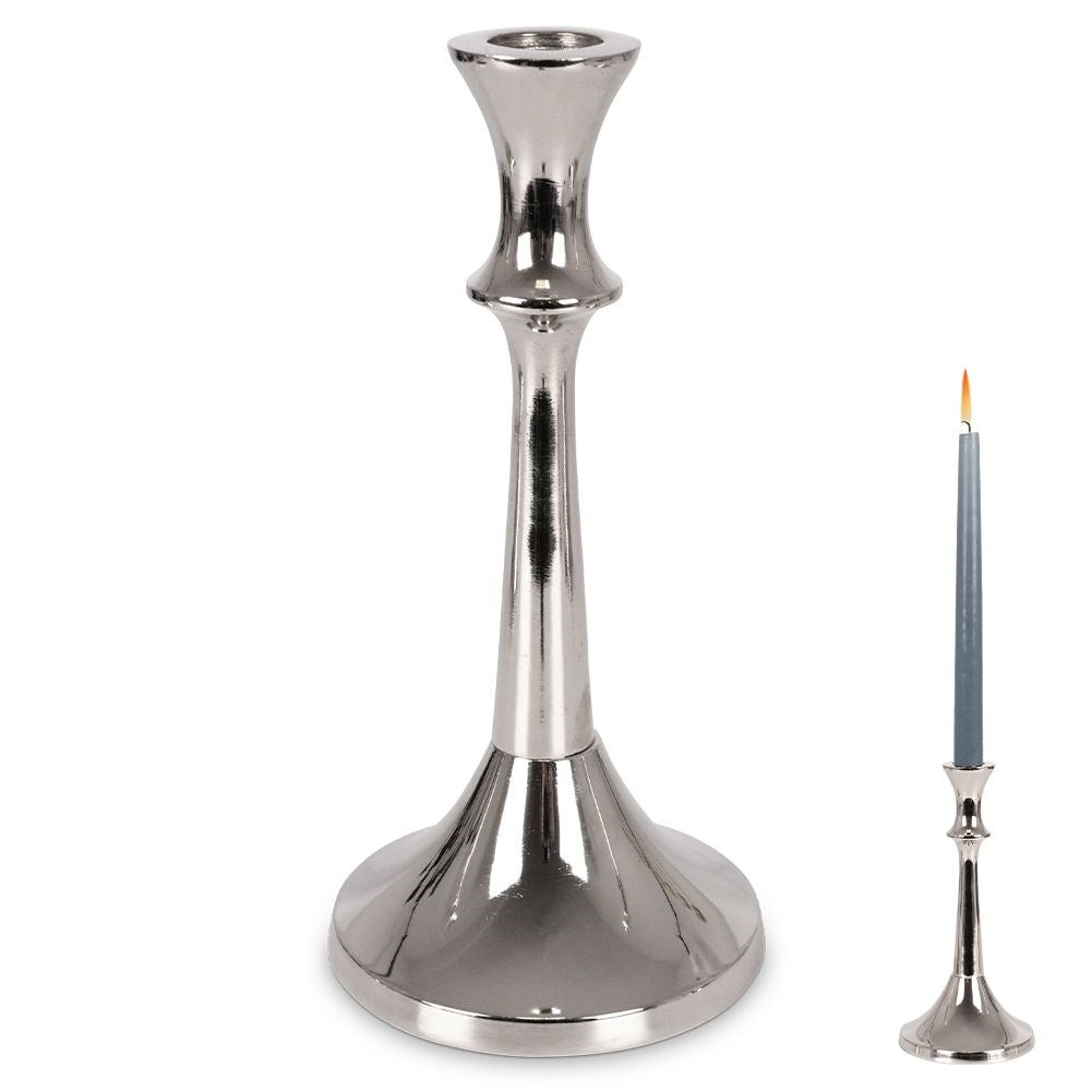 Classic Silver Colored Candle Holder for Long Candles