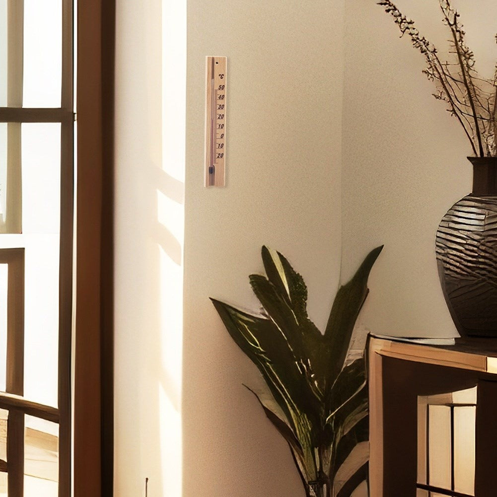 Classic Wooden Thermometer for Indoor and Outdoor Temperature