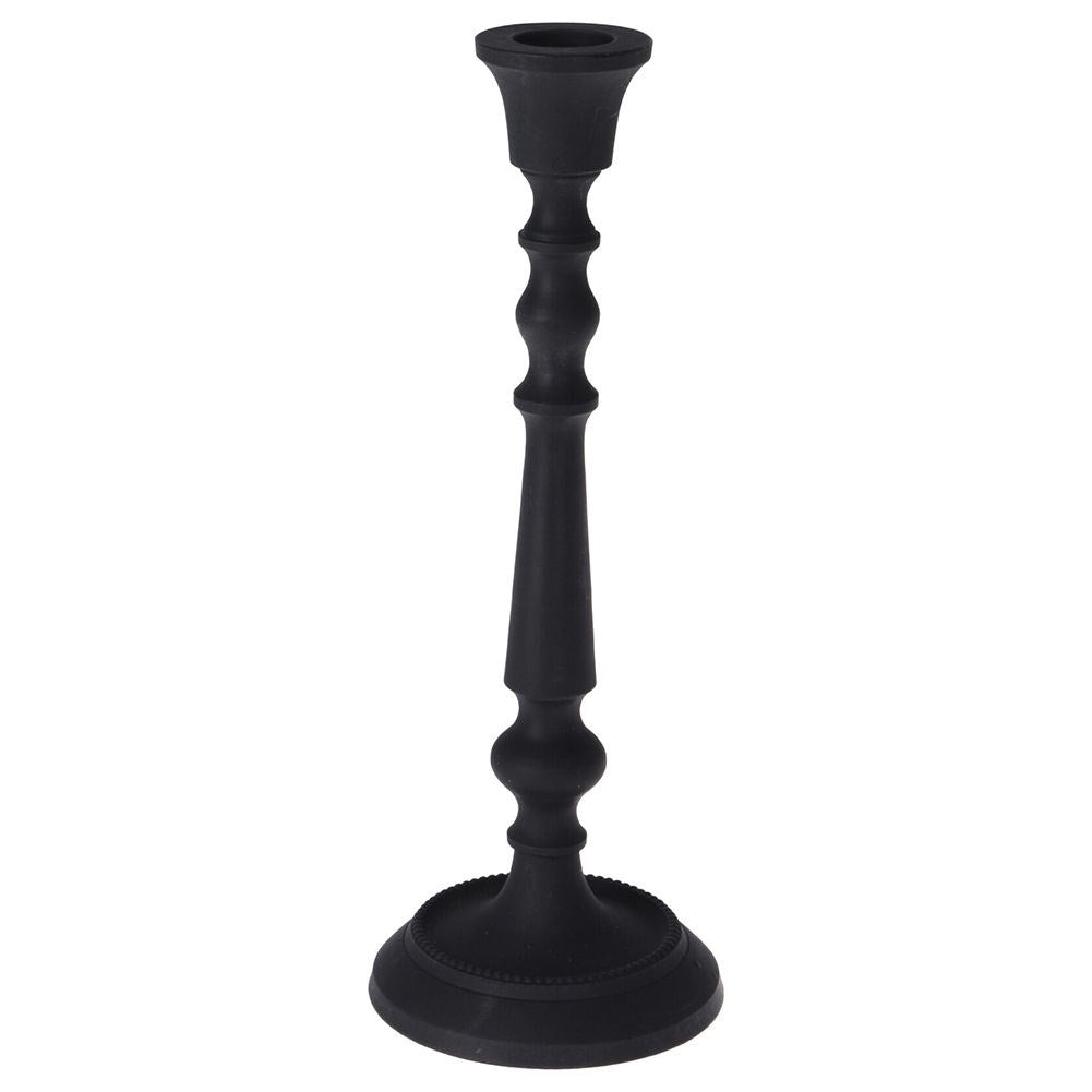 Classic black candlestick in aluminum for long candles
