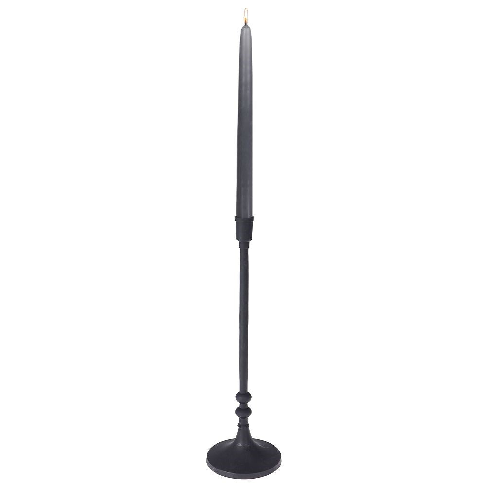 Classic black candlestick in aluminum for long candles