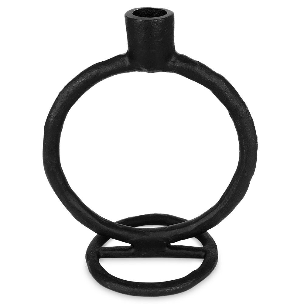 Classic black candlestick in aluminum for long candles