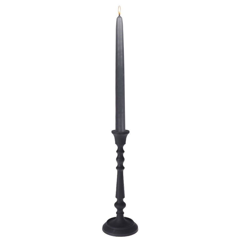 Classic black candlestick in aluminum for long candles