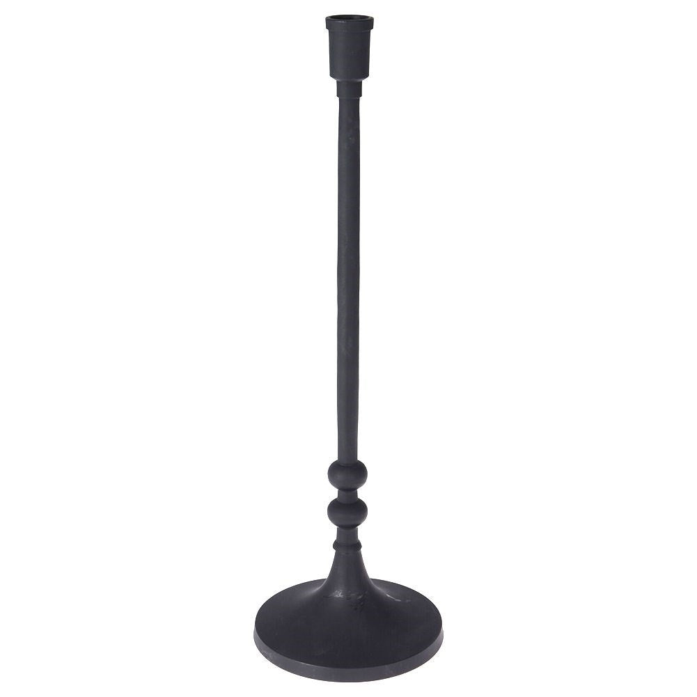 Classic black candlestick in aluminum for long candles