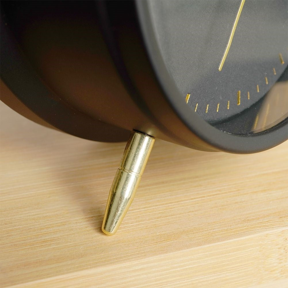 Classic black table clock with alarm and gold details
