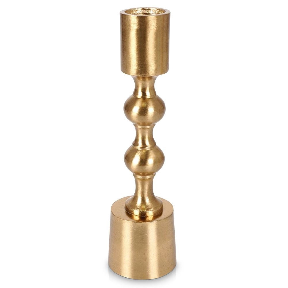 Classic candle holder in gold aluminum for long candles