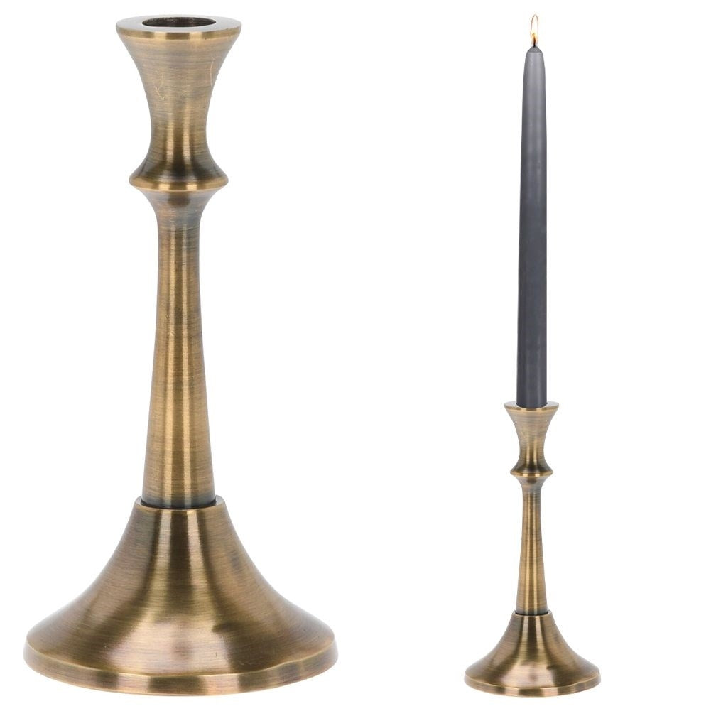 Classic candle holder in gold aluminum for long candles