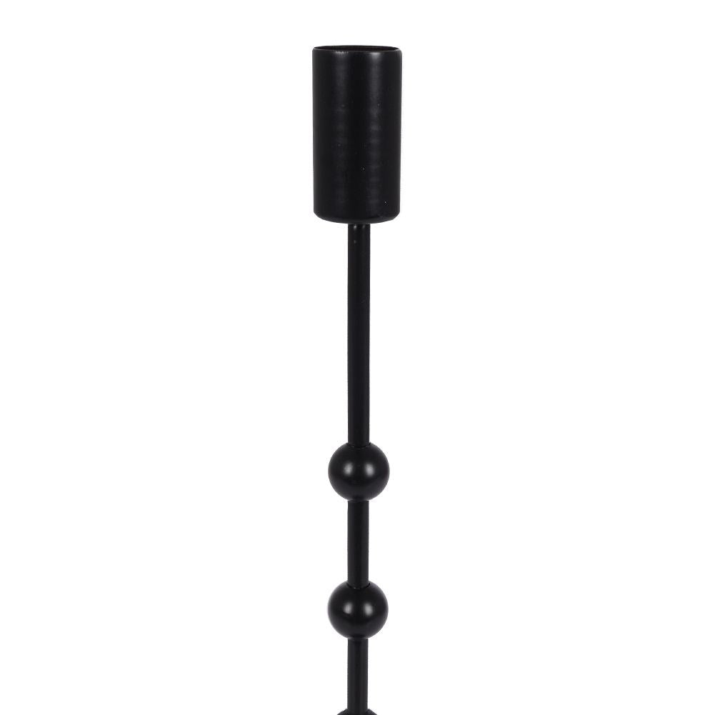 Classic candlestick in black metal for long narrow candles