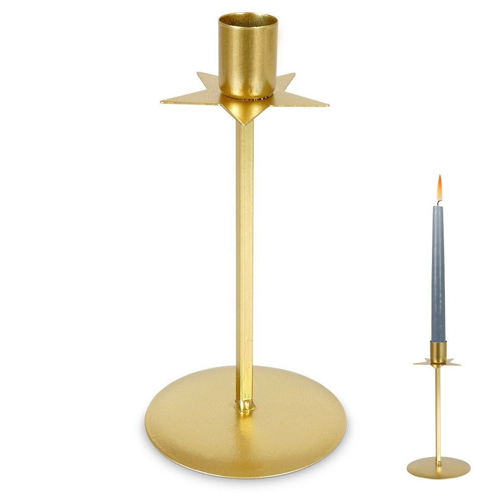 Classic candlestick in gold with decorative star