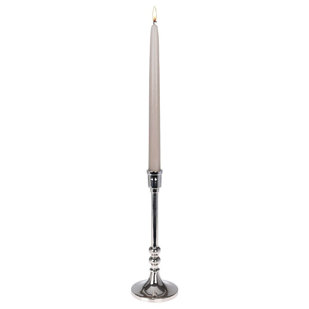 Classic, elegant aluminum candle holder in silver color