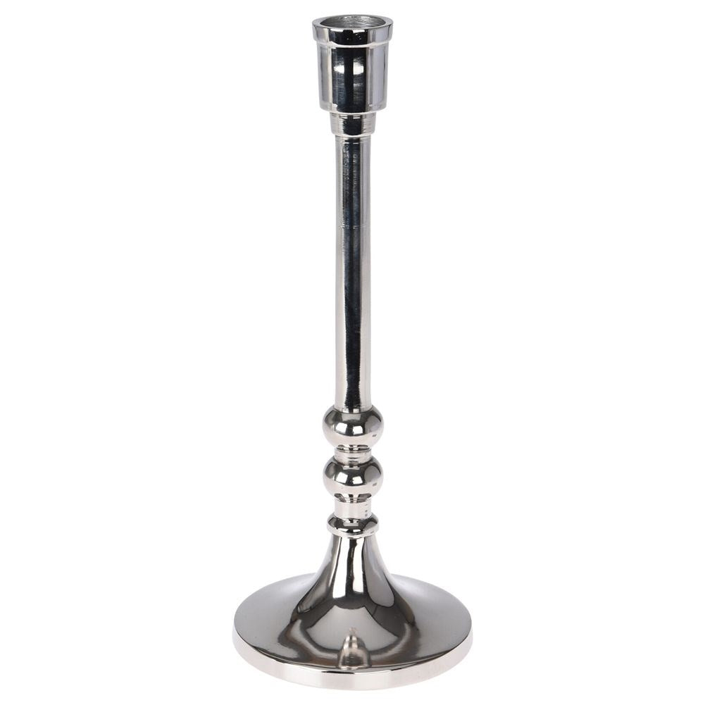 Classic, elegant aluminum candle holder in silver color