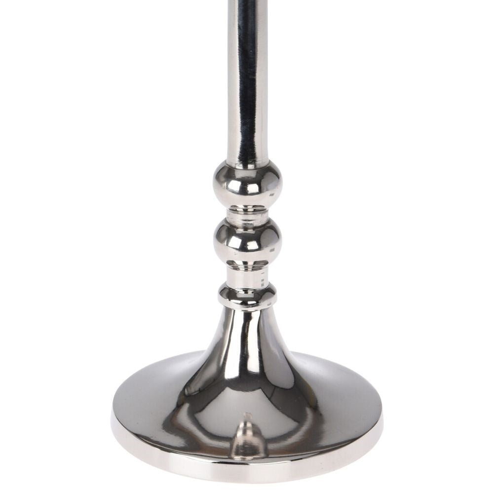 Classic, elegant aluminum candle holder in silver color
