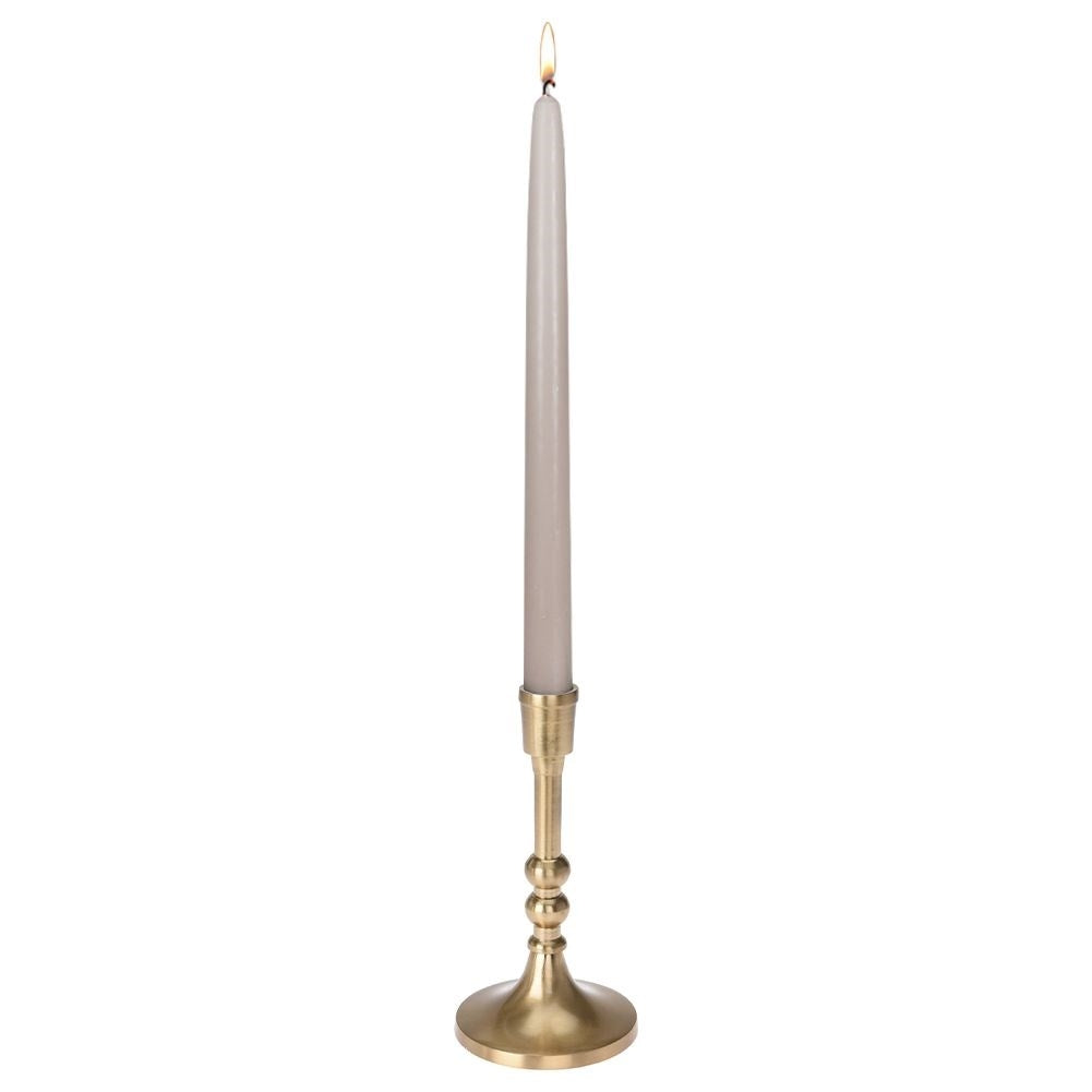 Classic golden candlestick for long candles in aluminium