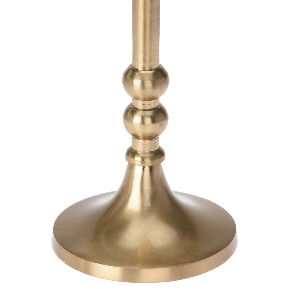Classic golden candlestick for long candles in aluminium