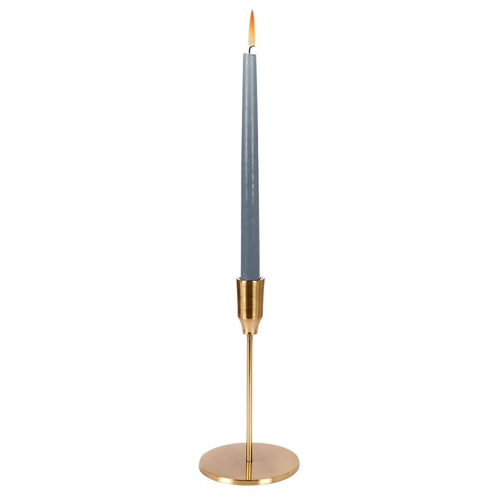 Classic golden candlestick in aluminum for long candles