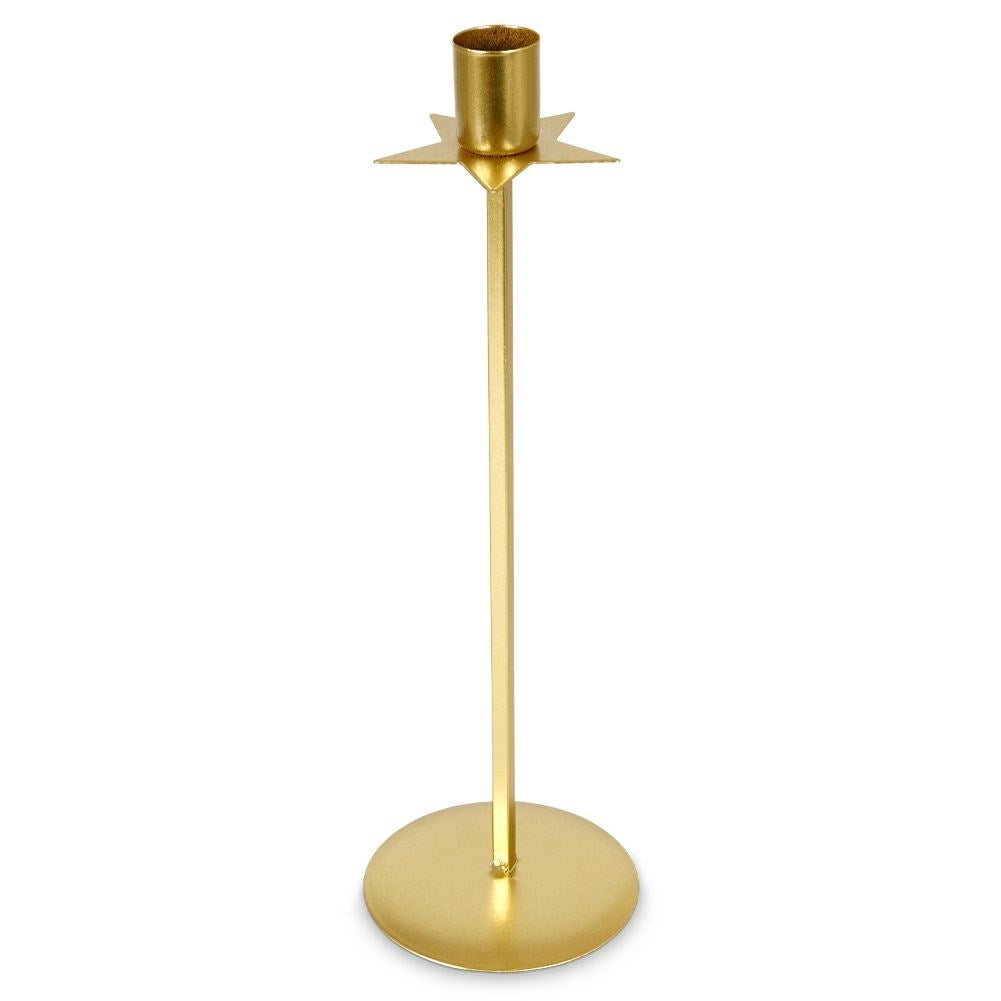 Classic golden candlestick with decorative star