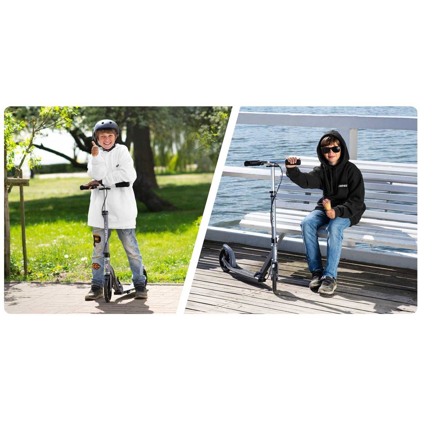 City Scooter with Adjustable Height and Folding Design