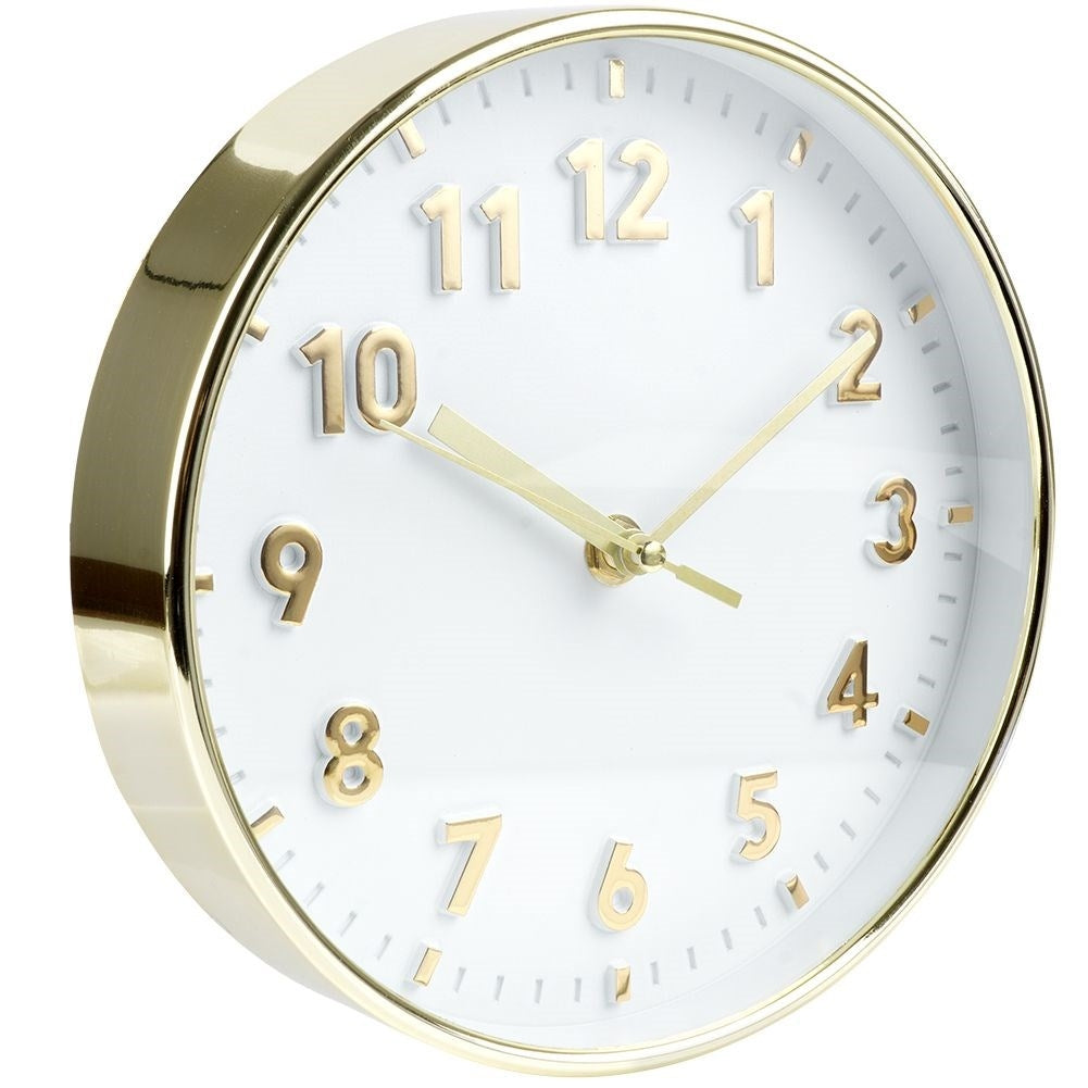 Classic wall clock 20 cm with clear gold numbers