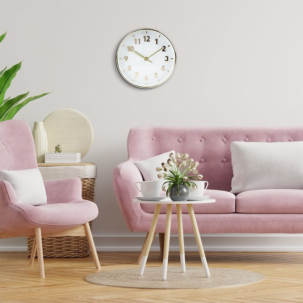 Classic wall clock 20 cm with clear gold numbers