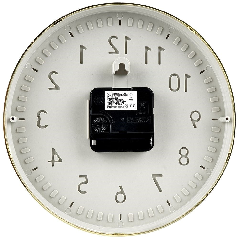 Classic wall clock 20 cm with clear gold numbers
