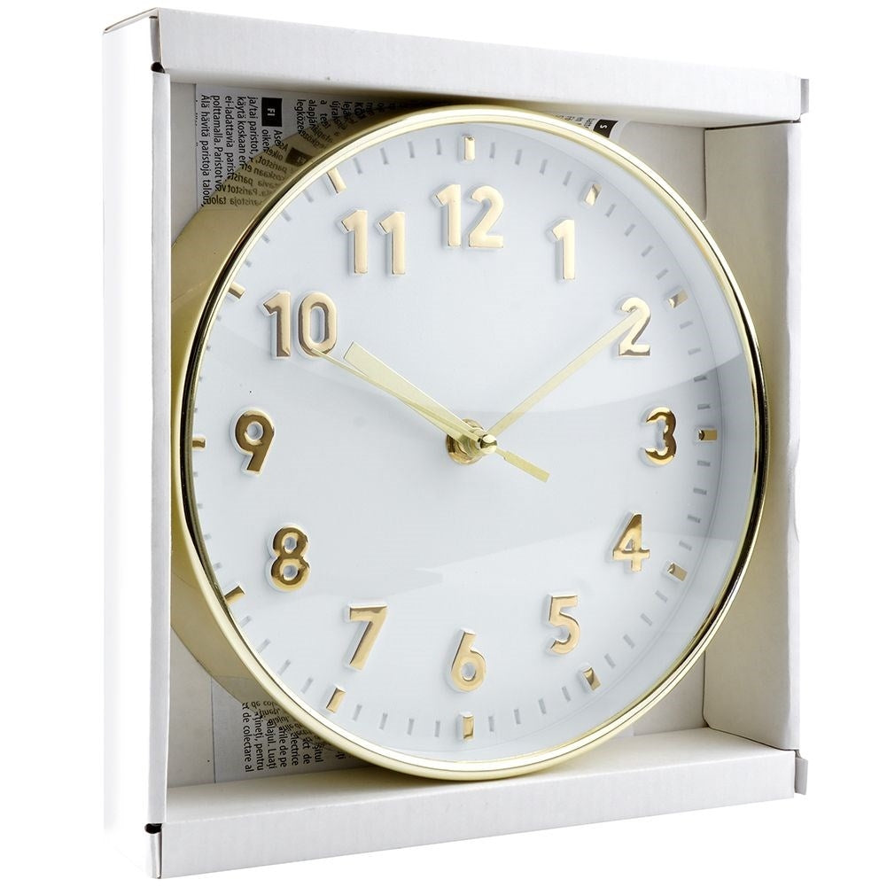 Classic wall clock 20 cm with clear gold numbers