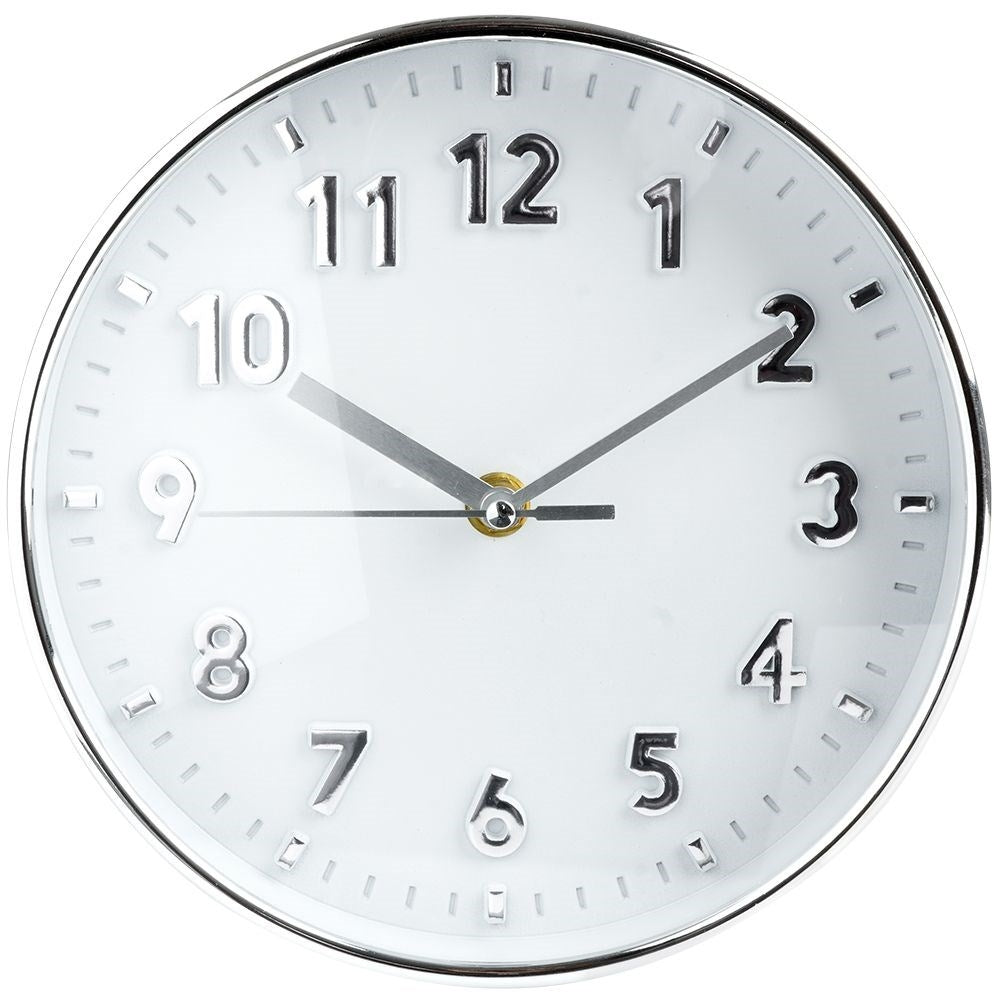 Classic wall clock 20 cm with clear silver numbers