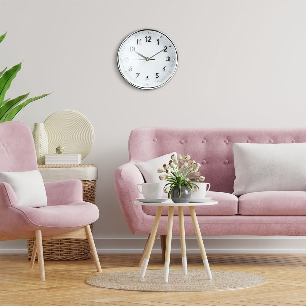Classic wall clock 20 cm with clear silver numbers