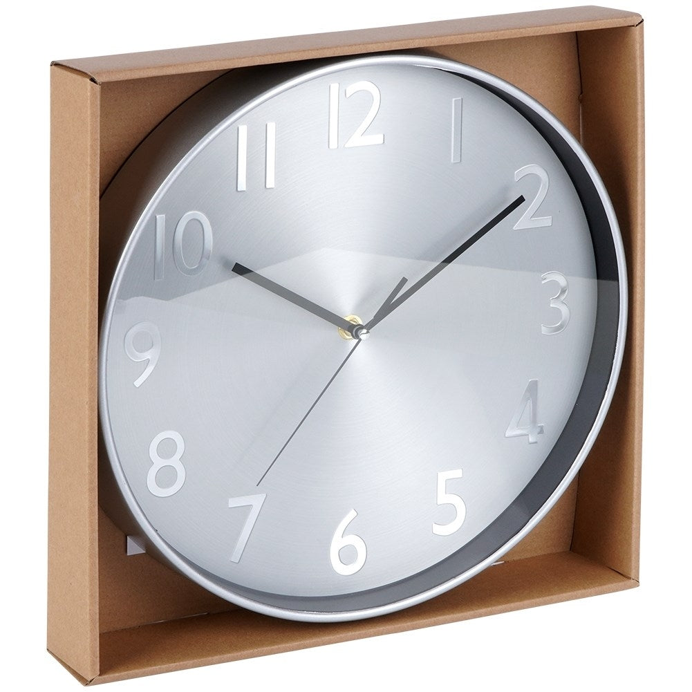 Classic wall clock 30 cm: Silver colored frame and numbers
