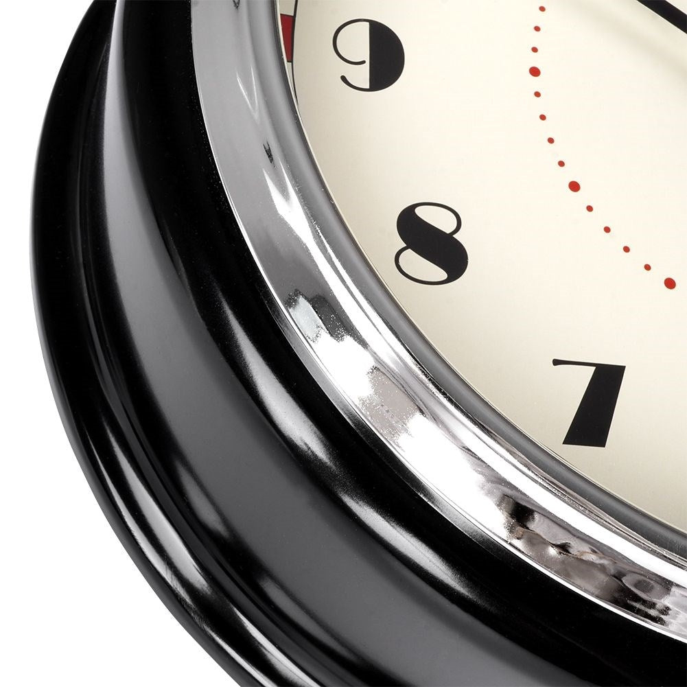 Classic wall clock 30cm with clear numbers and black frame
