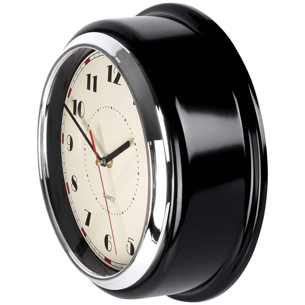 Classic wall clock 30cm with clear numbers and black frame
