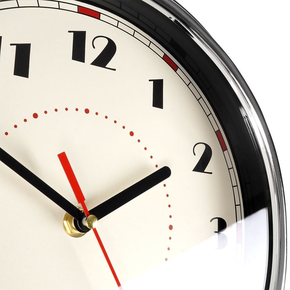 Classic wall clock 30cm with clear numbers and black frame