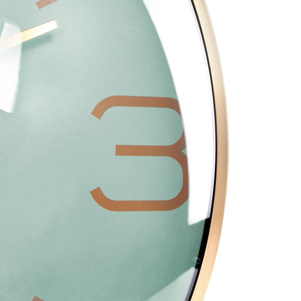 Classic wall clock 30 cm with gold hands and mint dial