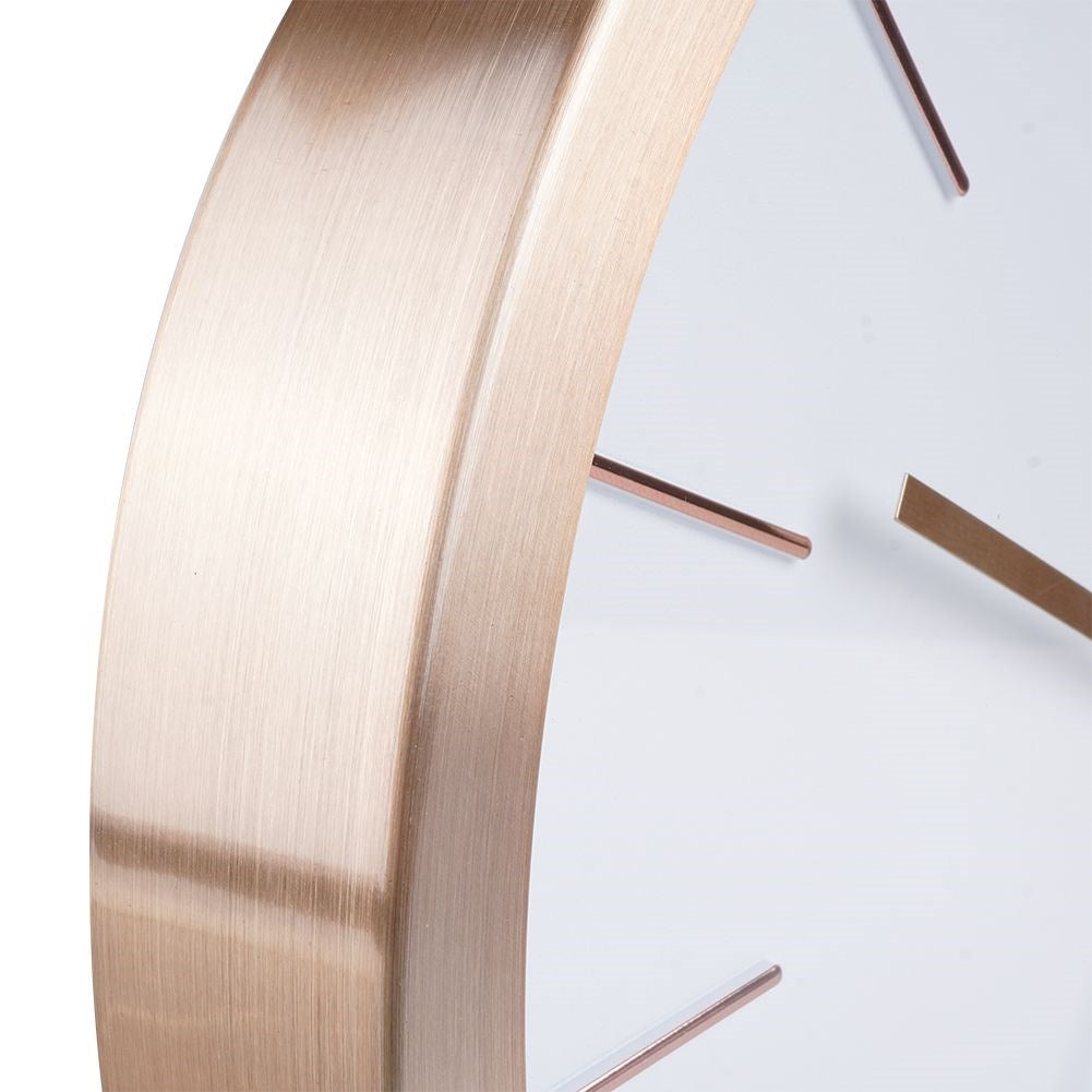 Classic wall clock 30 cm with white dial and gold frame