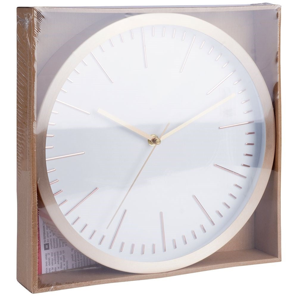 Classic wall clock 30 cm with white dial and gold frame
