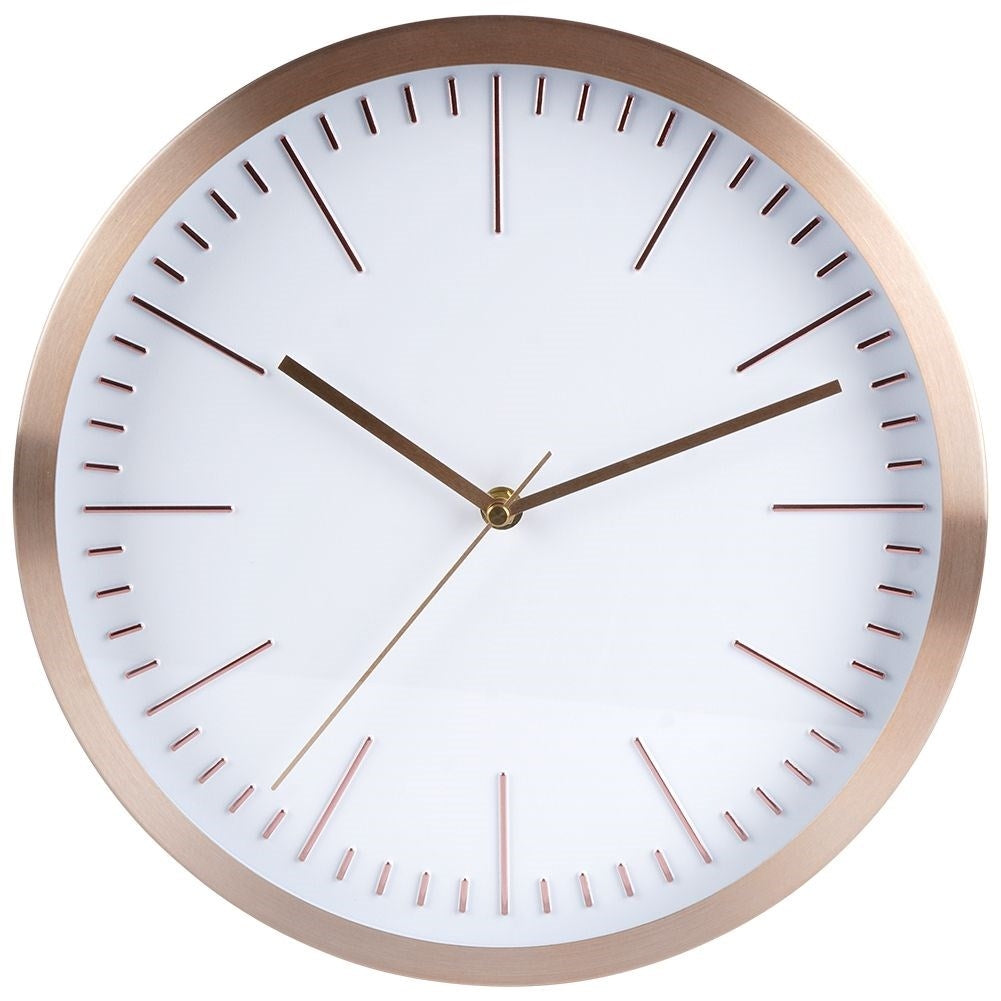 Classic wall clock 30 cm with white dial and gold frame