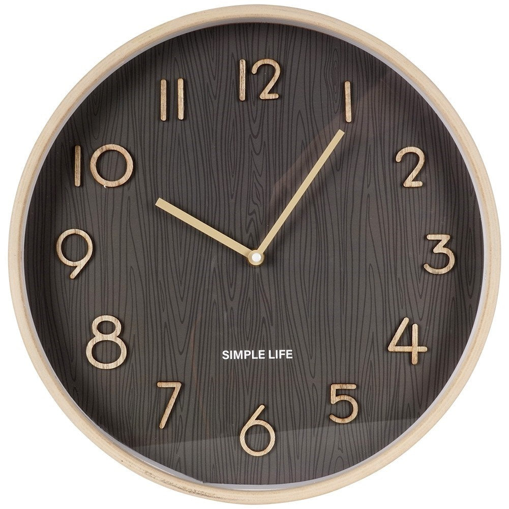 Classic wall clock 38 cm with wooden design