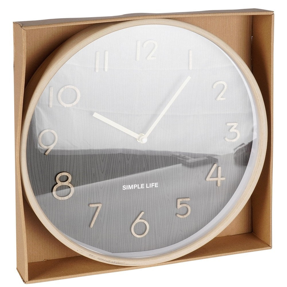 Classic wall clock 38 cm with wooden design