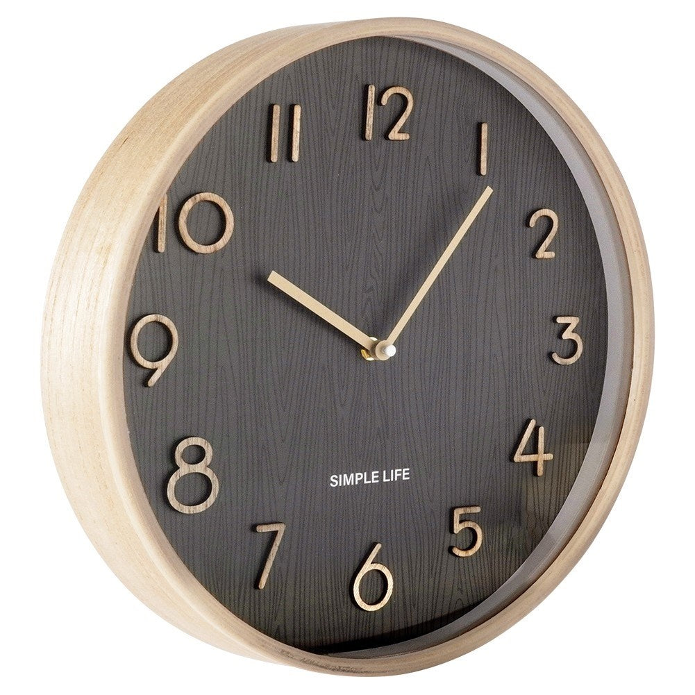Classic wall clock 38 cm with wooden design