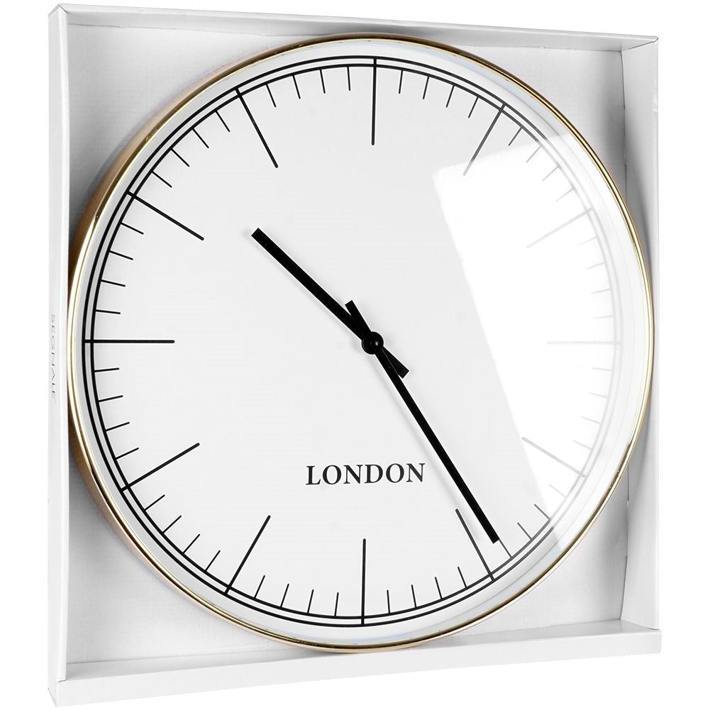 Classic wall clock 50 cm with white dial and black hands