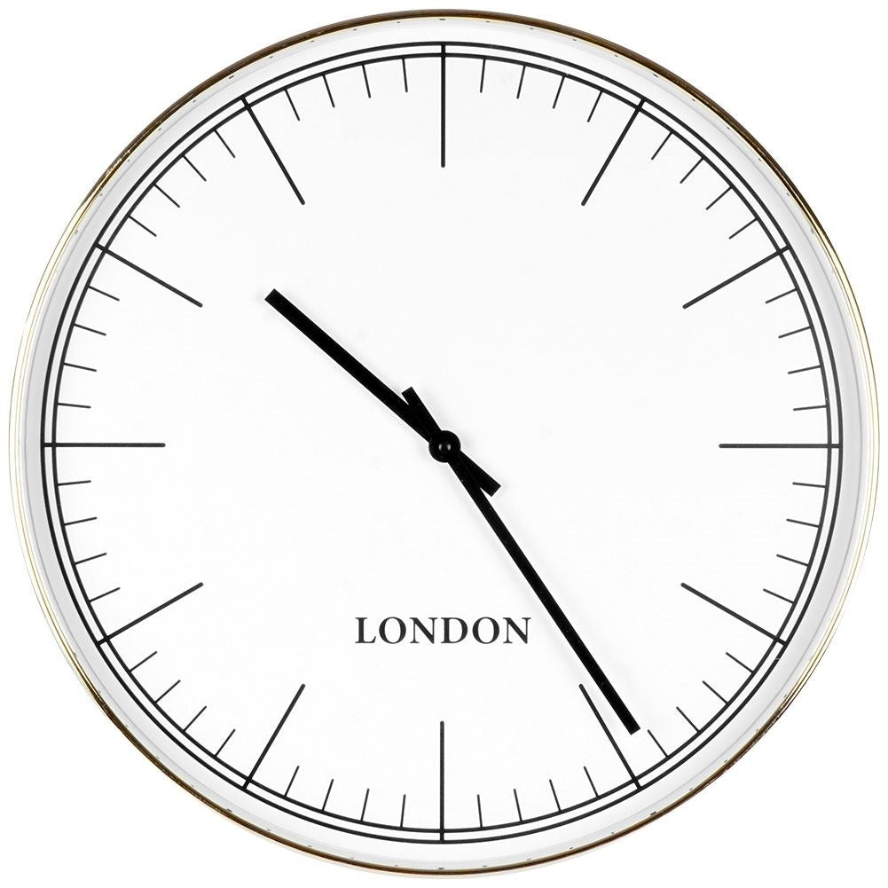 Classic wall clock 50 cm with white dial and black hands