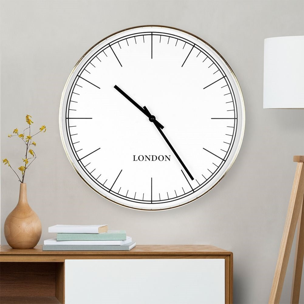 Classic wall clock 50 cm with white dial and black hands