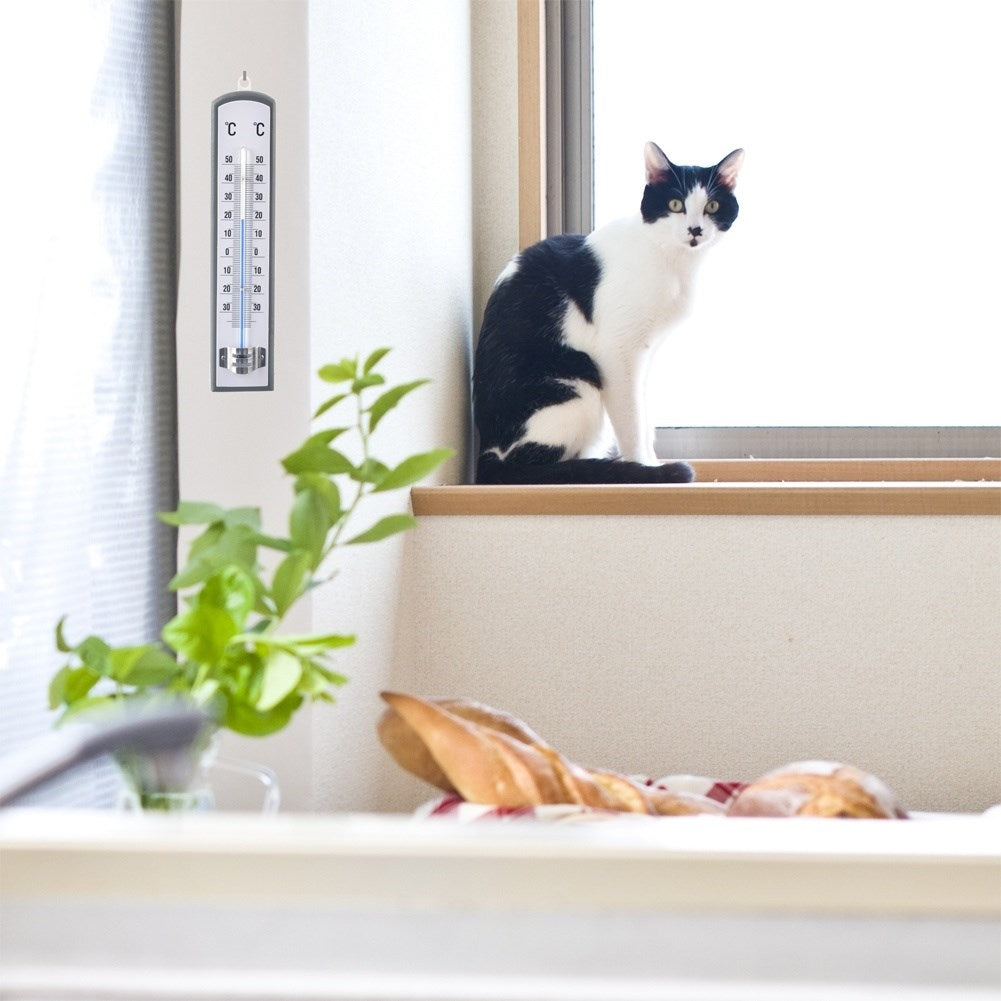Classic wooden thermometer for indoor and outdoor use